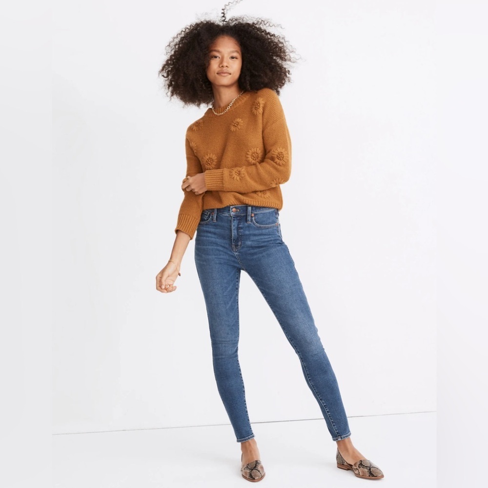 NWT Madewell Women's 27P Petite www 10” High-Rise Skinny Jeans in Wendover Wash